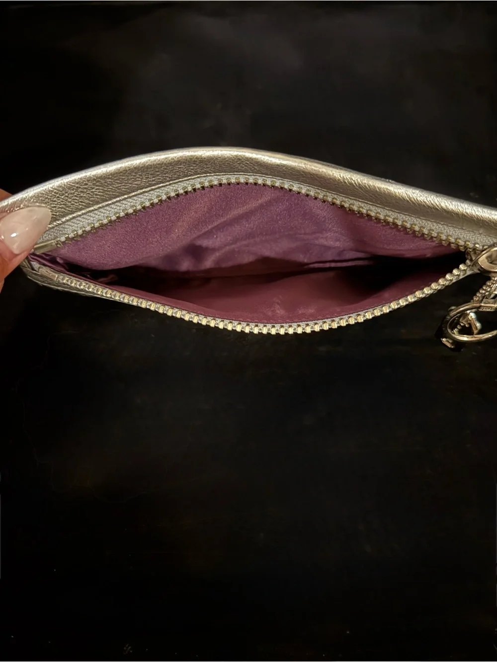Vintage Coach Poppy Silver Sequin Wristlet